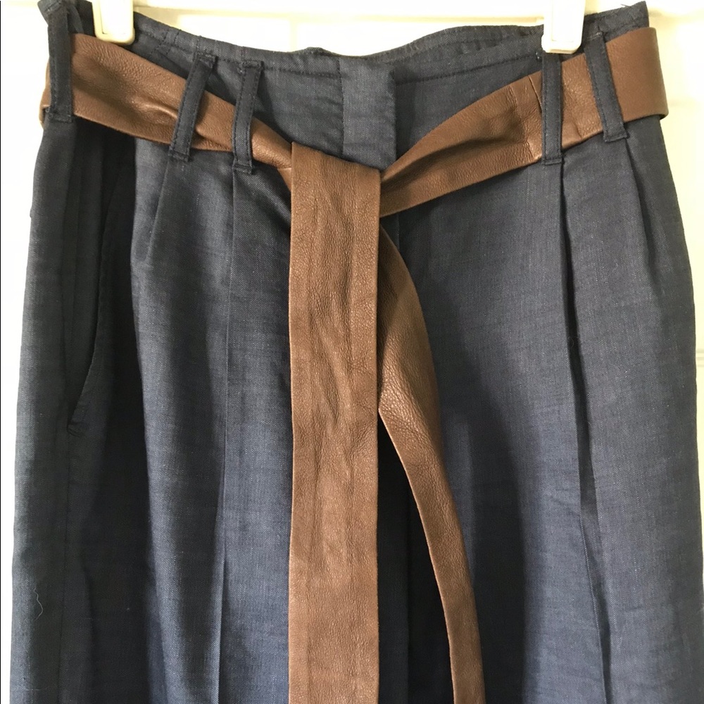 Theory Wide Leg Trouser with Belt